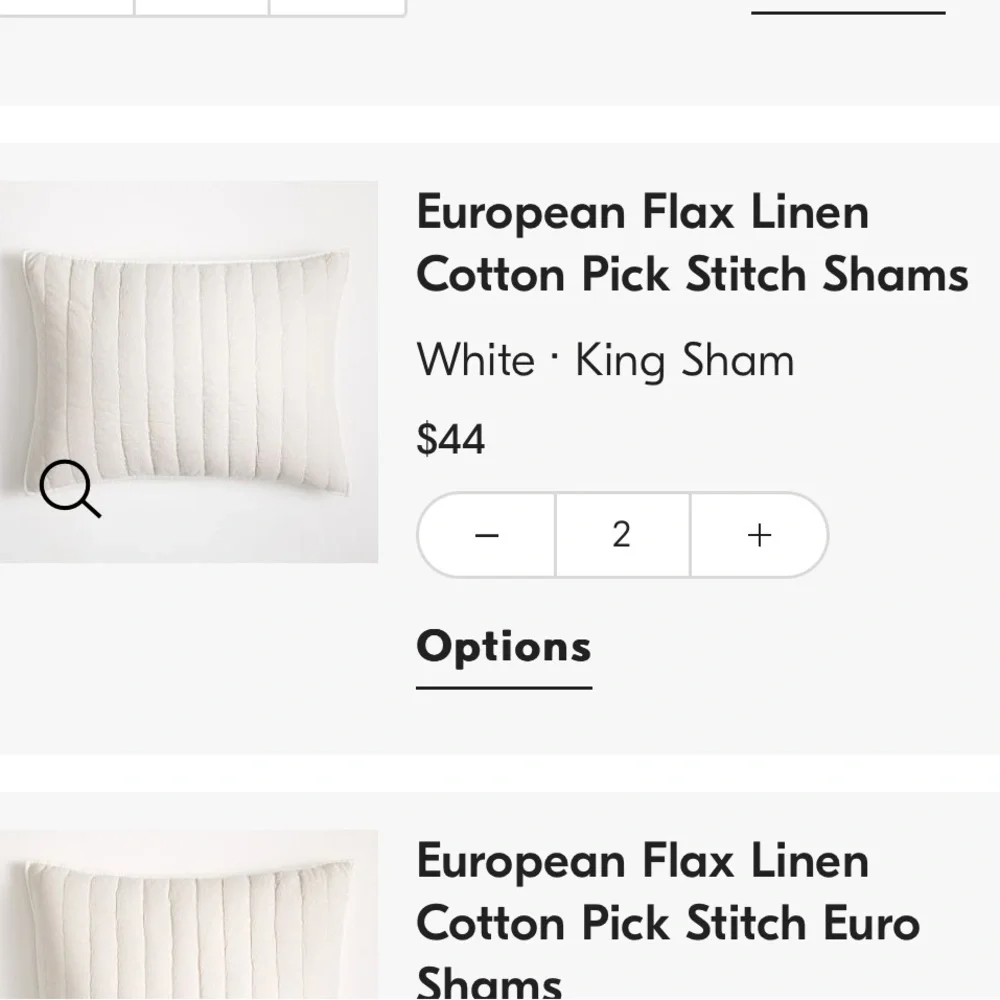 NWT West Elm Belgian Flax Cotton Pick Stitch Sham King